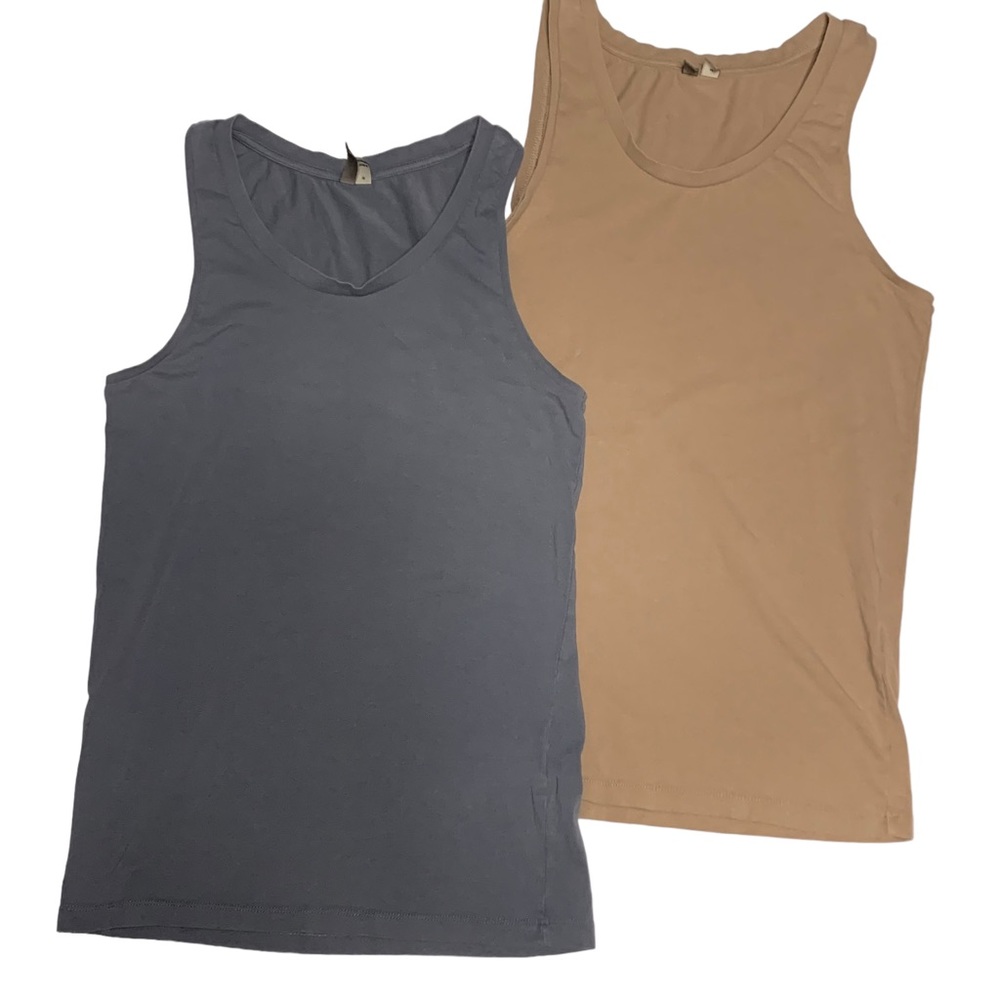 ASOS Basic Tank Top Muscle Shirt Lot 2 shirts size Medium Blue & Brown